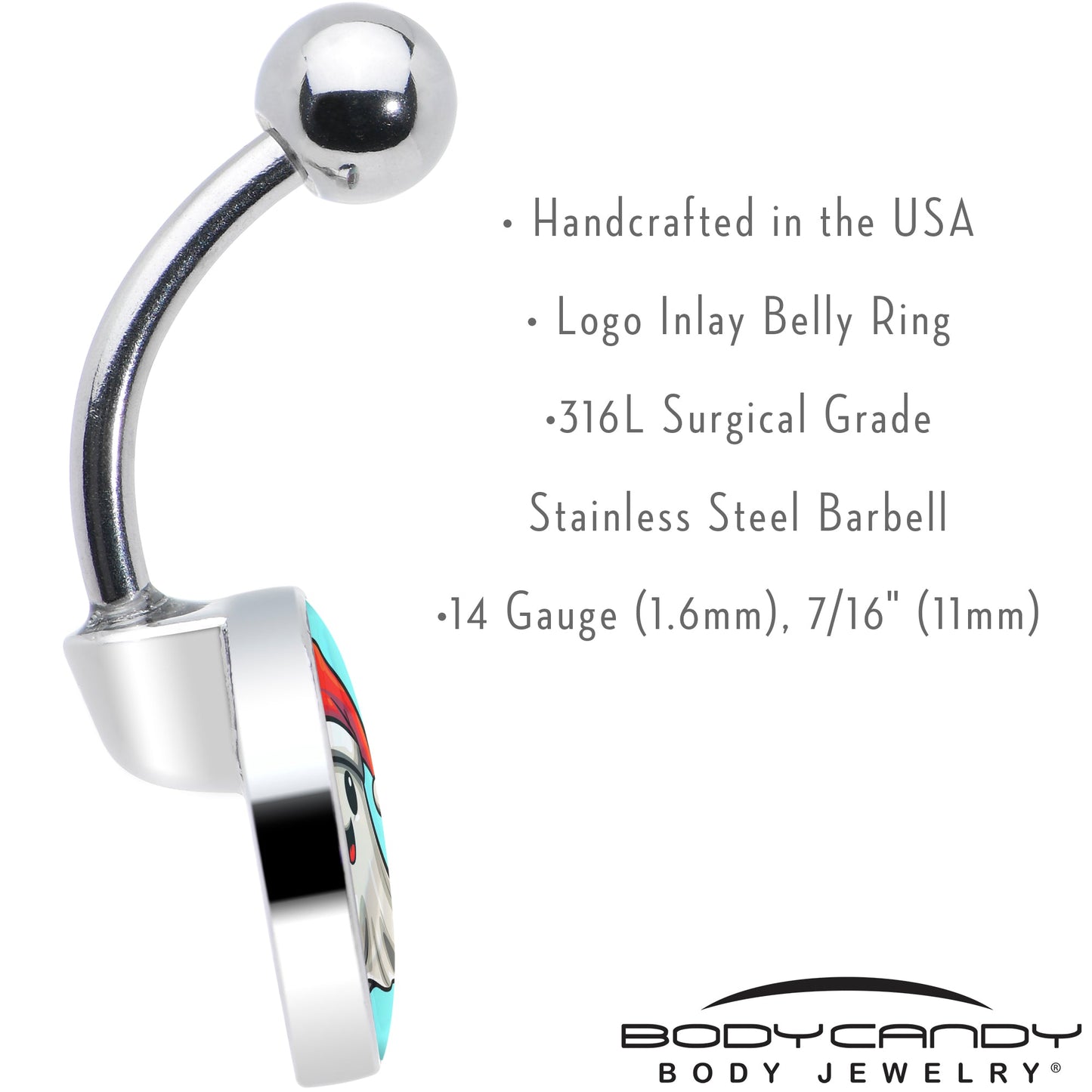 Holiday Christmas Spirit Ghost Belly Ring by Onyx O