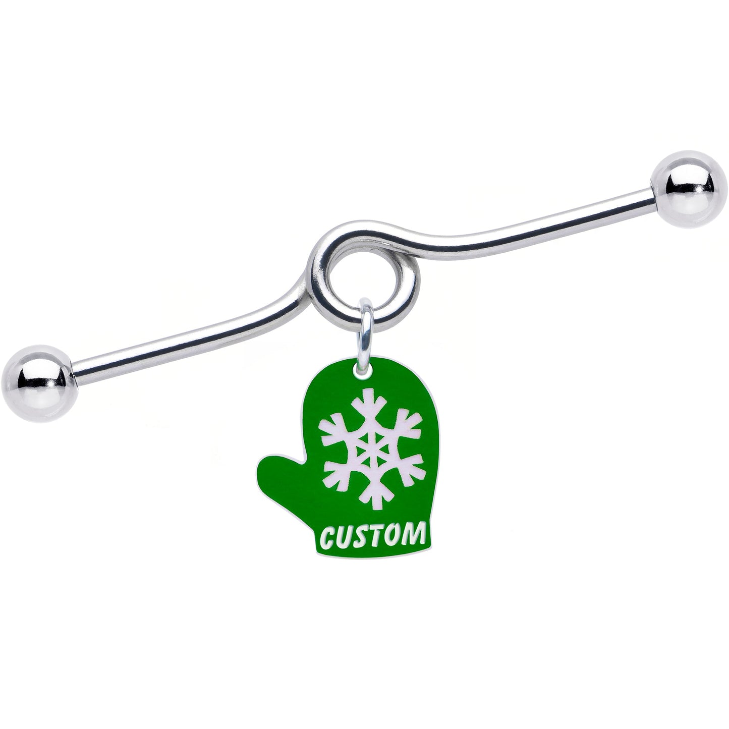 Custom Holiday Mitten Personalized Industrial Barbell