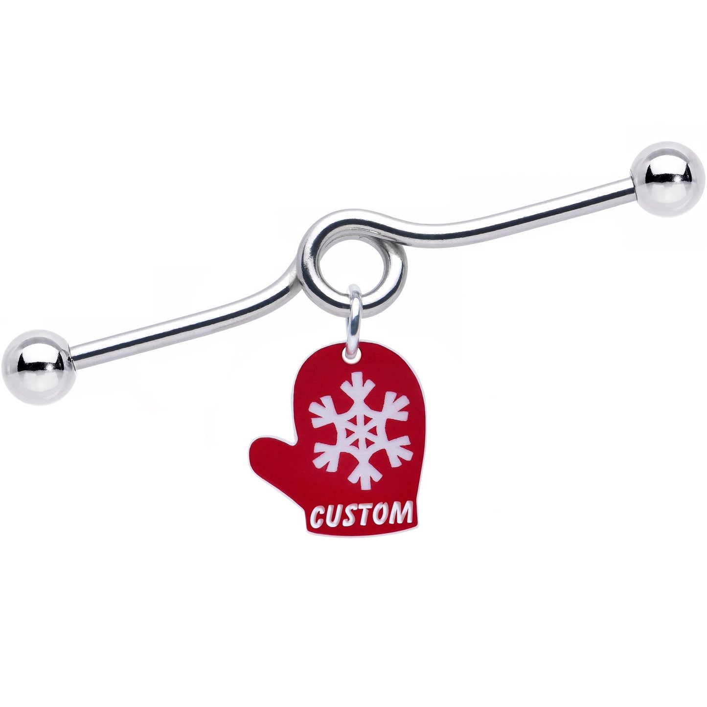 Custom Holiday Mitten Personalized Industrial Barbell