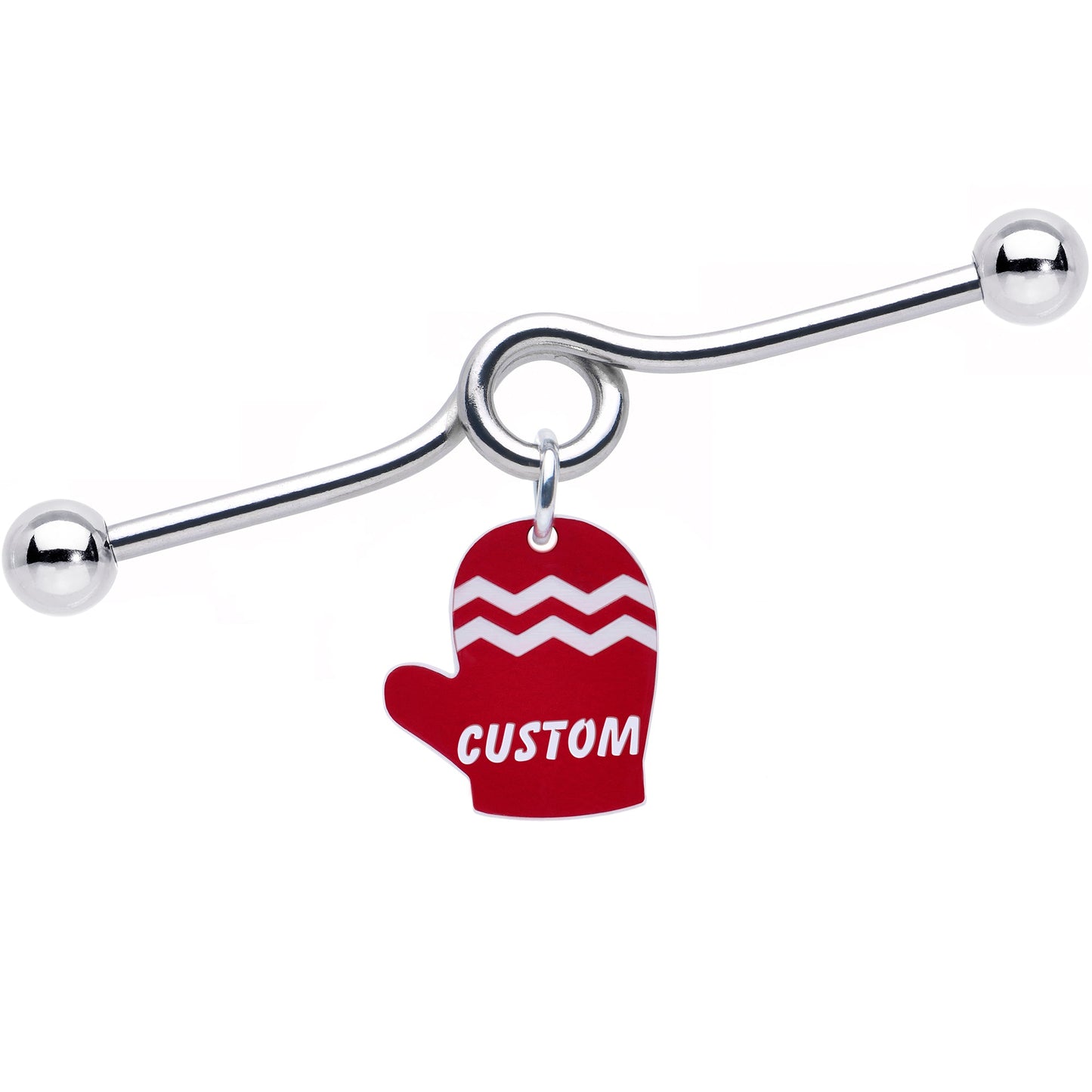 Custom Holiday Mitten Personalized Industrial Barbell