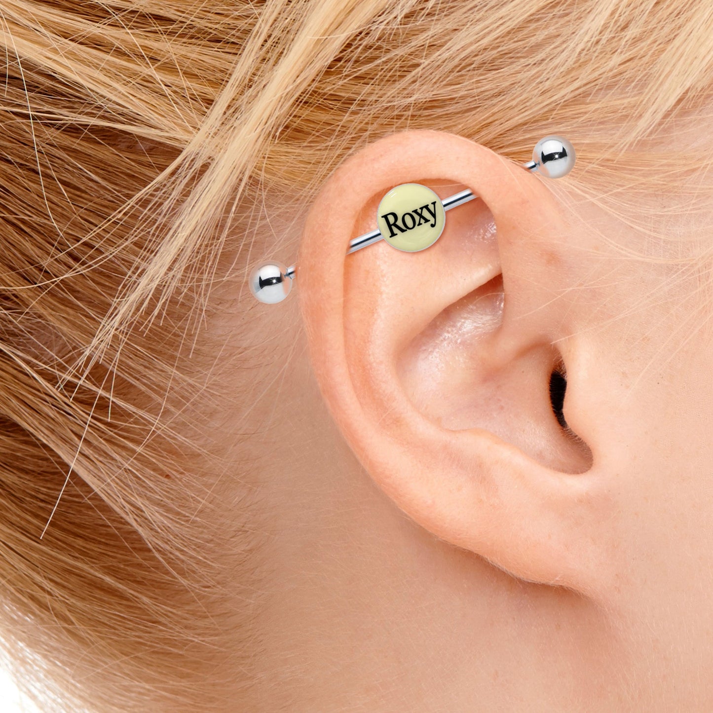 Custom Glow in the Dark Personalized Name Industrial Barbell