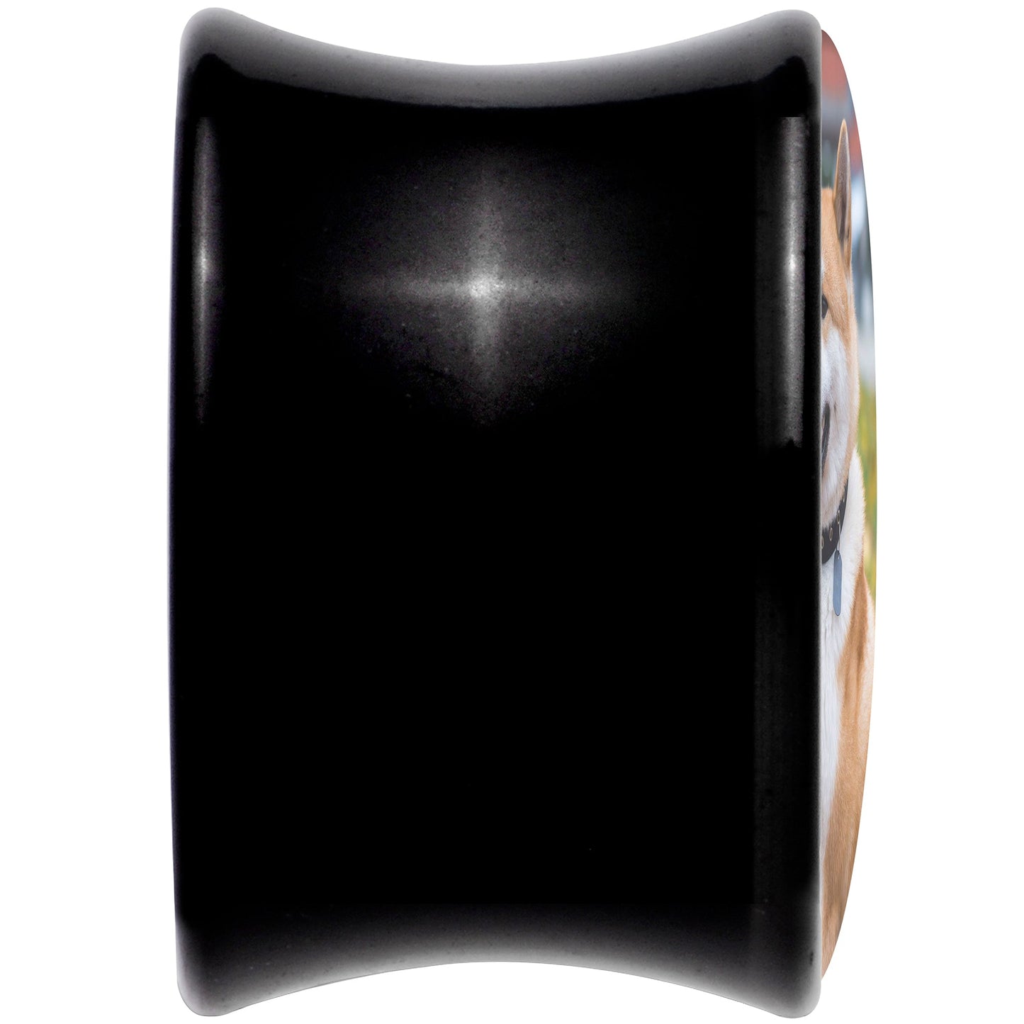 Black Acrylic Custom Photo Saddle Plug - buy 2 for a pair
