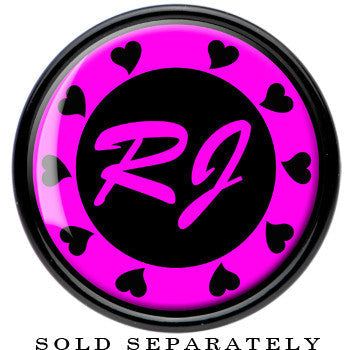 Custom Pink Heart Initial Acrylic Personalized Saddle Plug - buy 2 for a pair