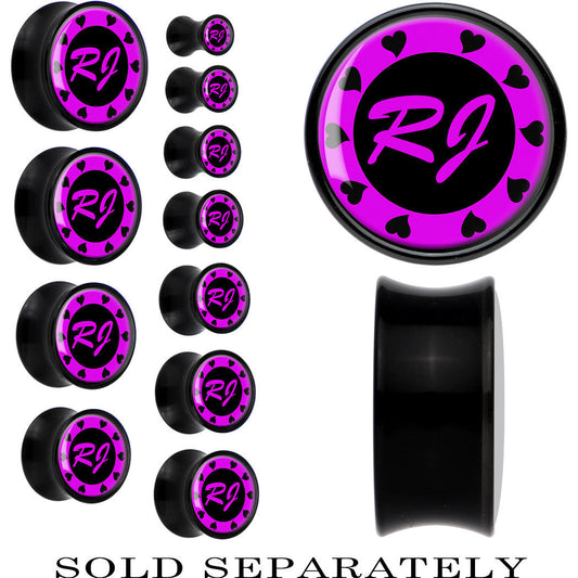 Custom Pink Heart Initial Acrylic Personalized Saddle Plug - buy 2 for a pair