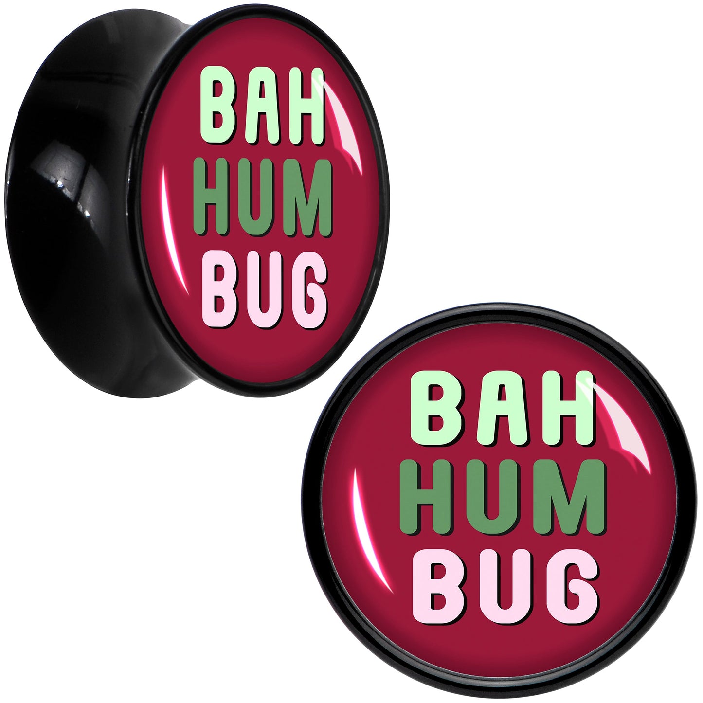 Bah Humbug Holiday Grouch Acrylic Saddle Plug Set by Onyx O