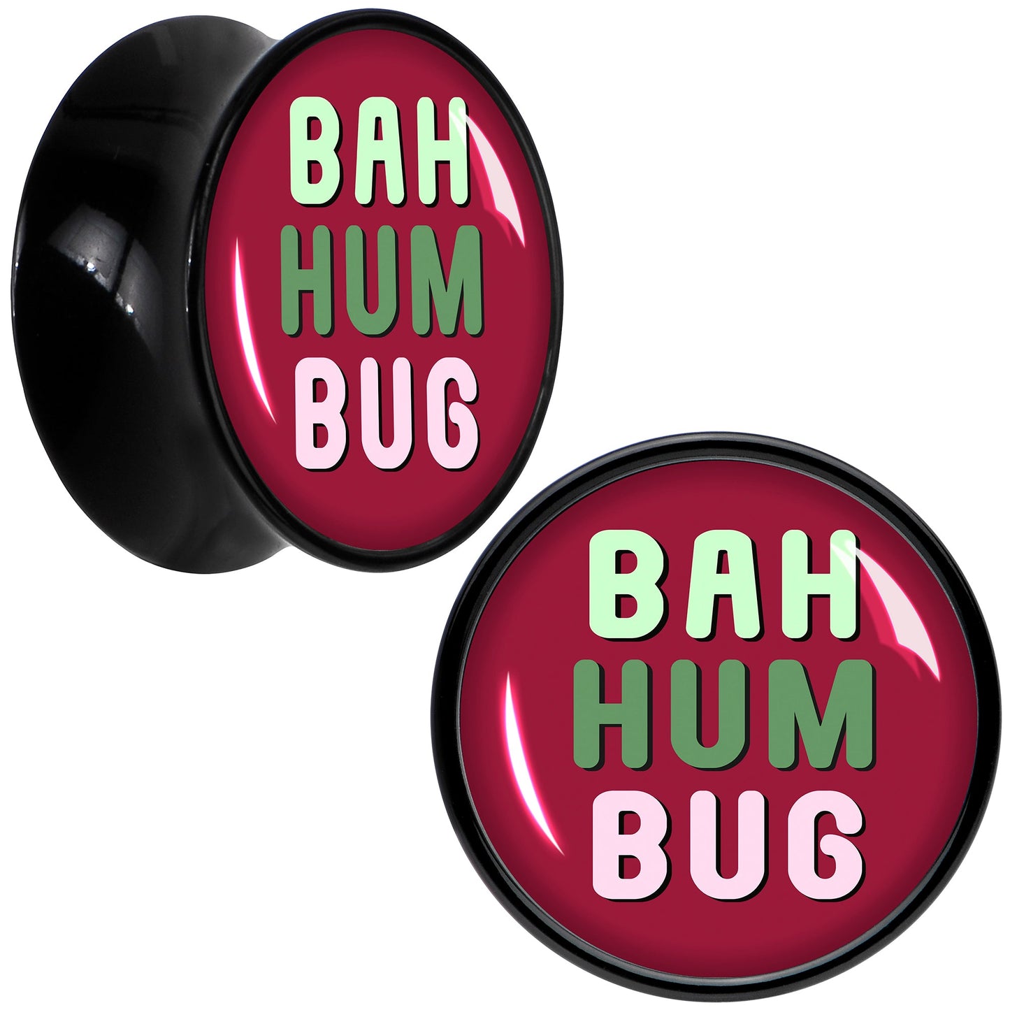 Bah Humbug Holiday Grouch Acrylic Saddle Plug Set by Onyx O