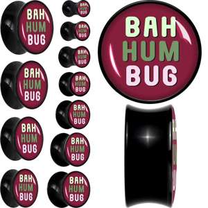 Bah Humbug Holiday Grouch Acrylic Saddle Plug Set by Onyx O