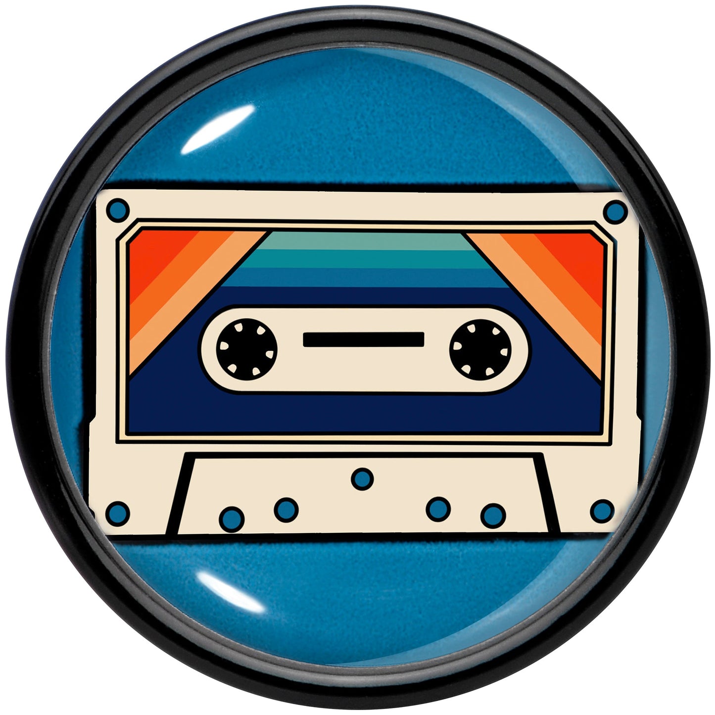 Black Acrylic Retro Cassette Double Flare Plug Set by Onyx O