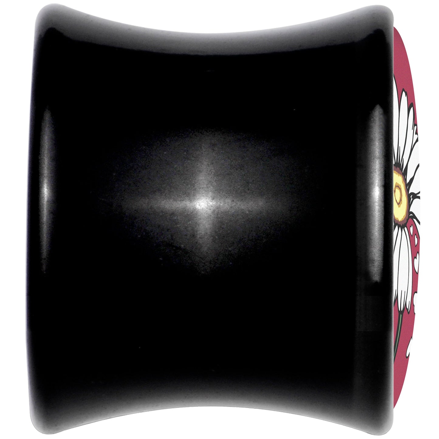 Love Me Not Flower Black Acrylic Saddle Plug Set by Onyx O