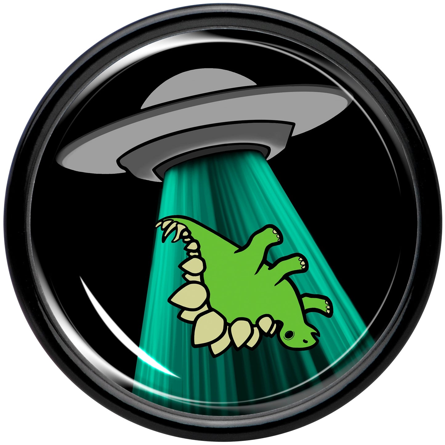 Black Acrylic Alien UFO Dinosaur Abduction Double Flare Plug Set by Onyx O