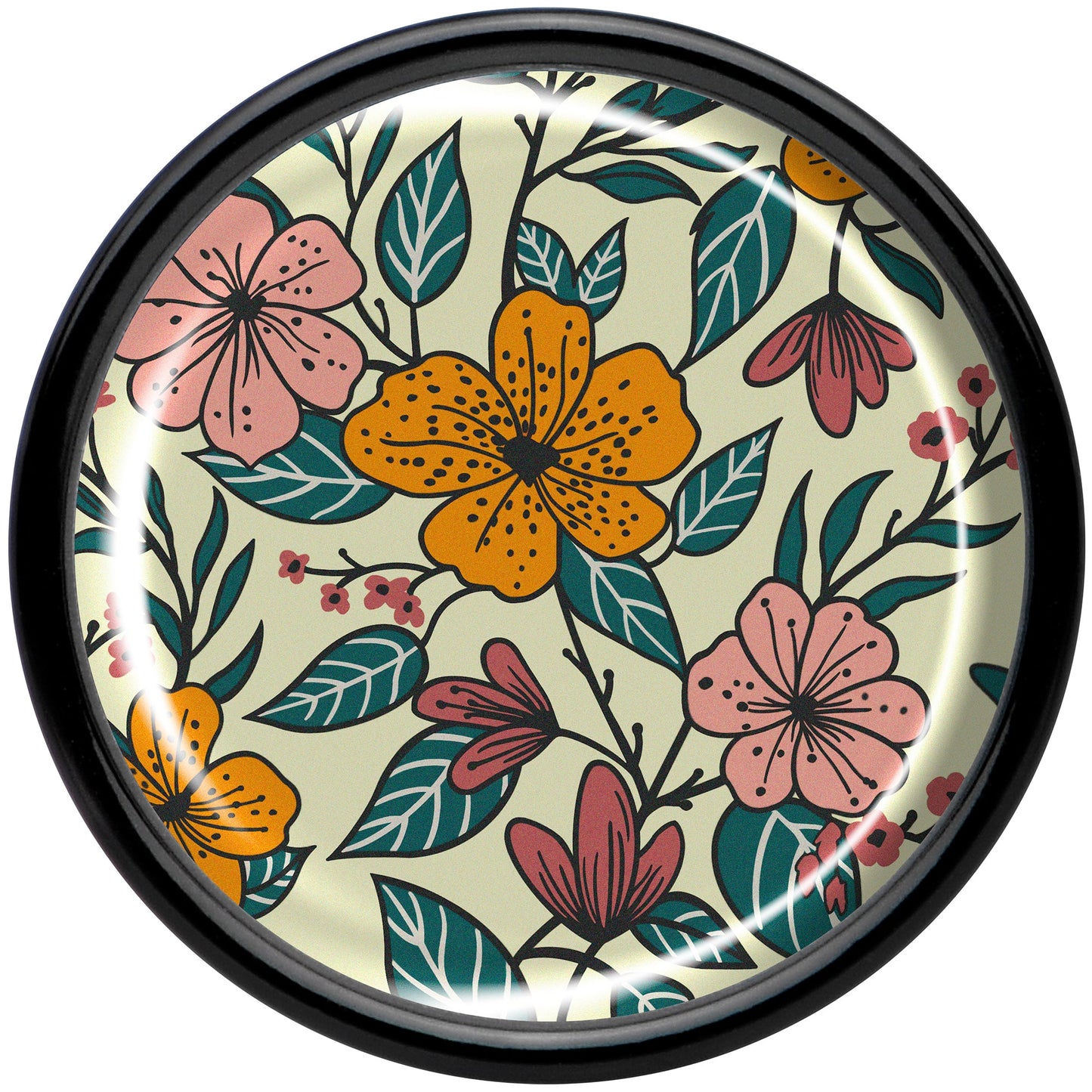 Blossom Creation Wildflower Flowers Black Acrylic Saddle Plug Set by Onyx O