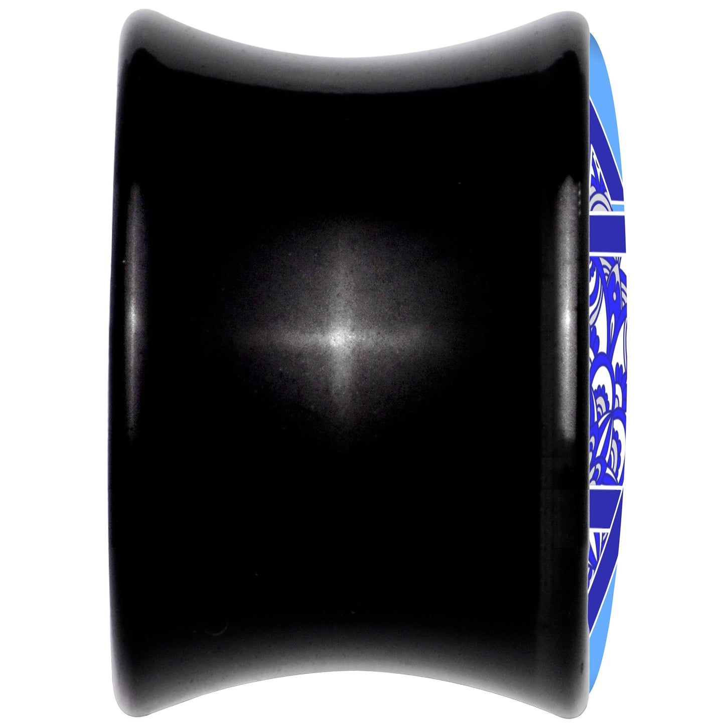 Floral Star of David Black Acrylic Saddle Plug Set by Onyx O