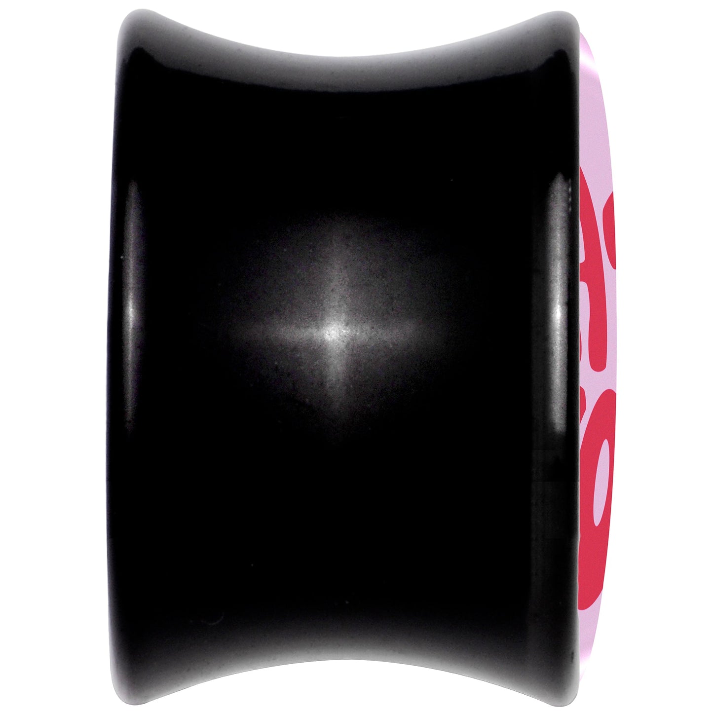 Retro Text Hate You Black Acrylic Saddle Plug Set by Onyx O