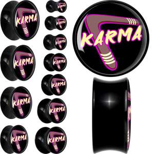 Karmic Boomerang Black Acrylic Saddle Plug Set by Onyx O