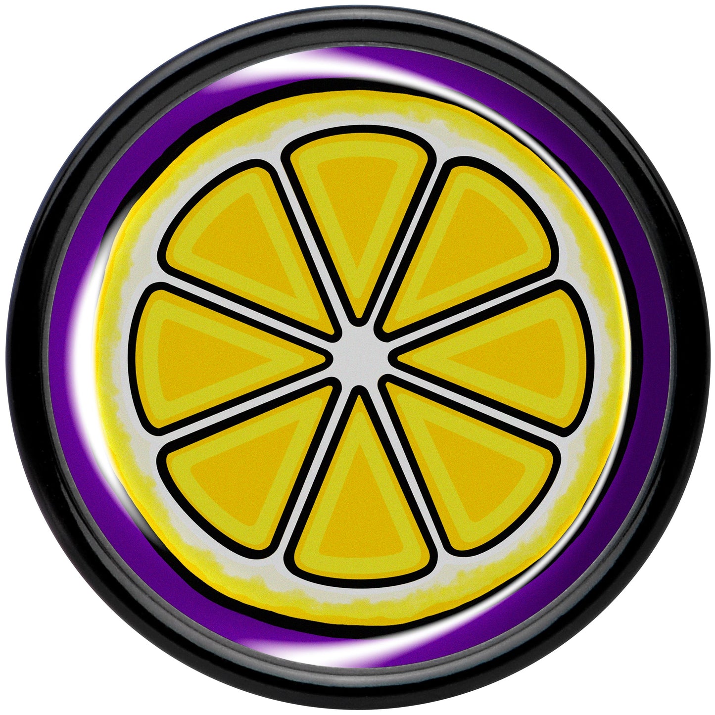 Yellow Slice of Lemon Black Acrylic Saddle Plug Set by Onyx O