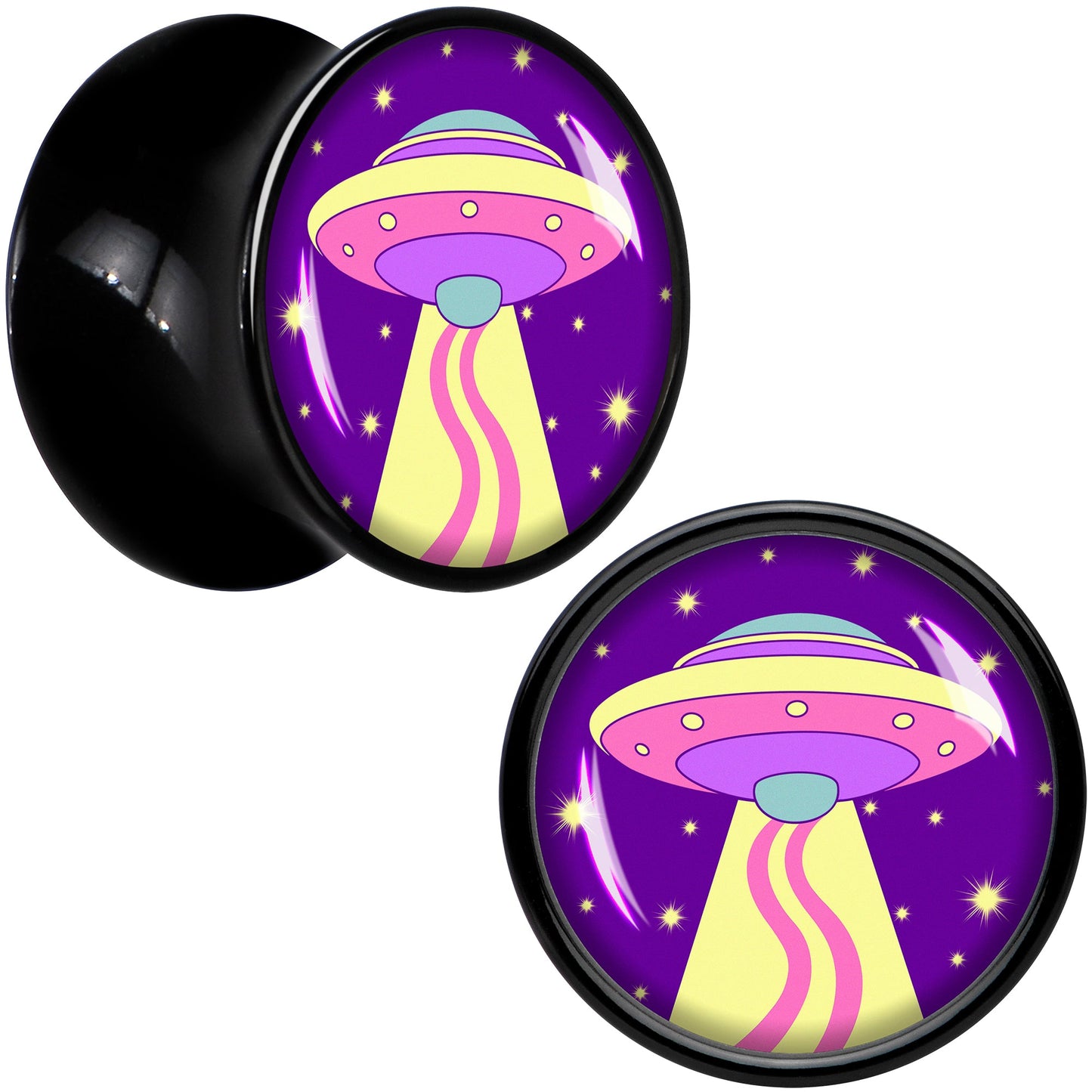 Style Space Invasion UFO Black Acrylic Saddle Plug Set by Onyx O