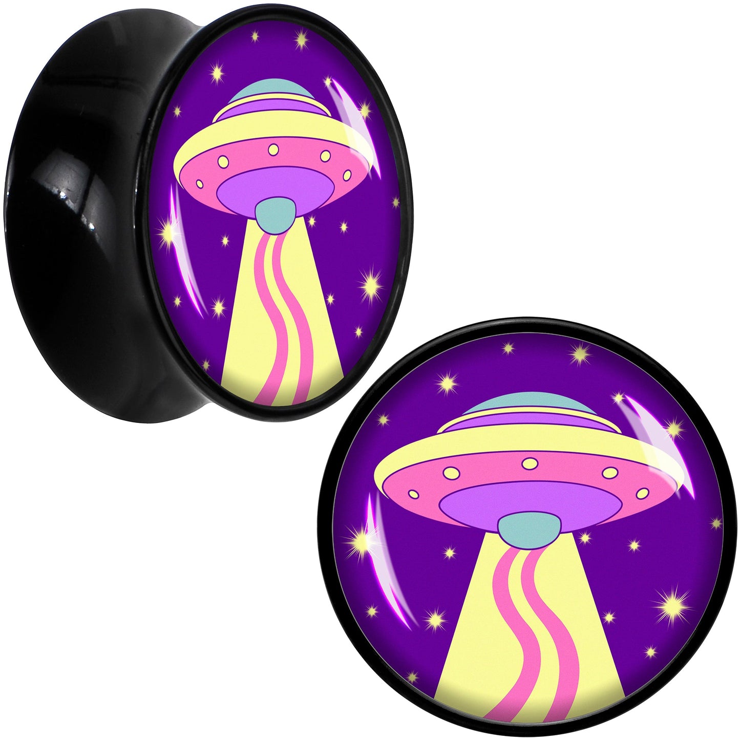 Style Space Invasion UFO Black Acrylic Saddle Plug Set by Onyx O