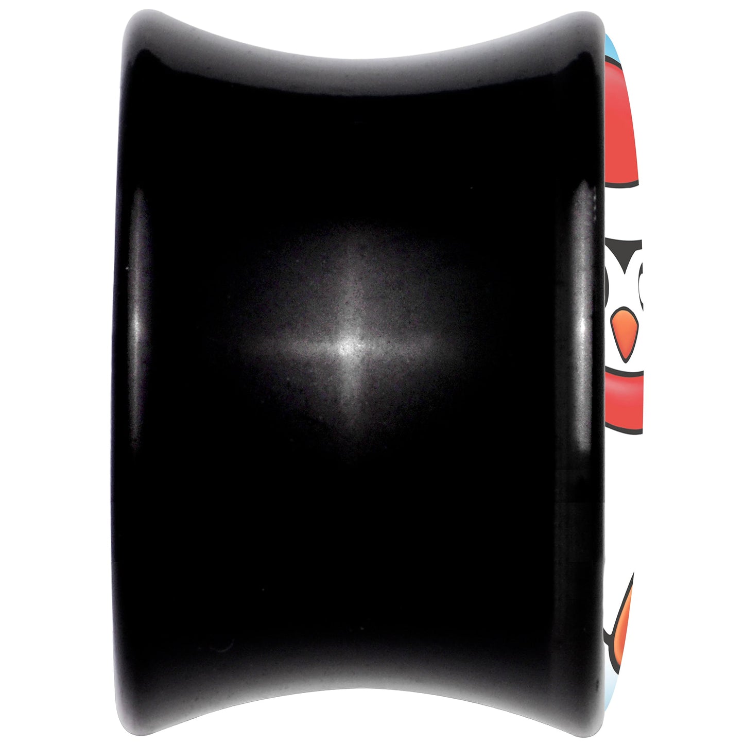 Black Acrylic Snowfall Holiday Penguin Double Flare Plug Set by Onyx O