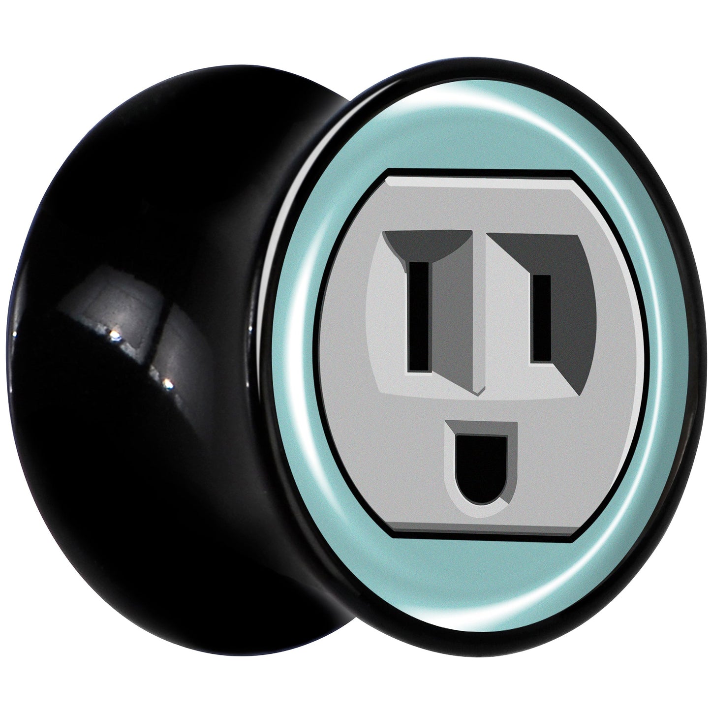 0G Smiling Plug Outlet Black Acrylic Saddle Plug Set by Onyx O