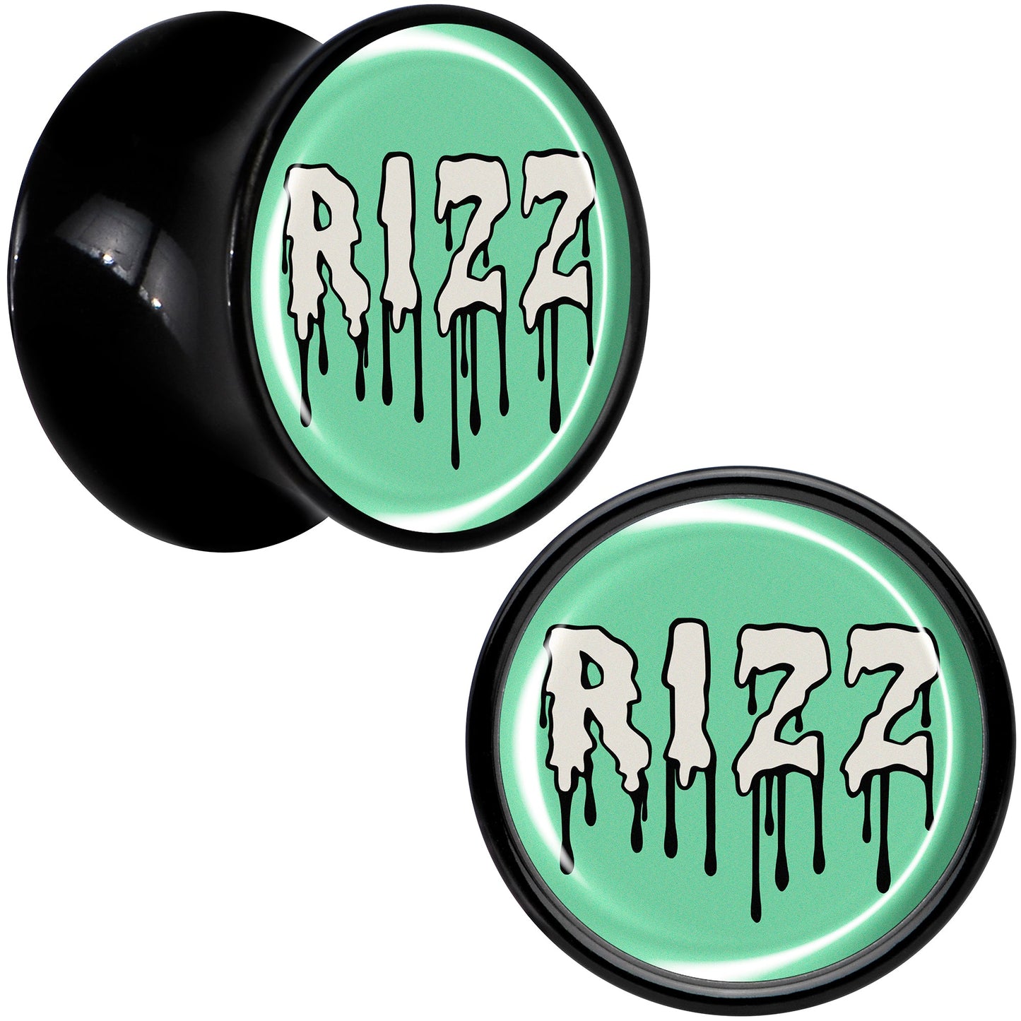RIZZ Black Acrylic Saddle Plug Set by Onyx O
