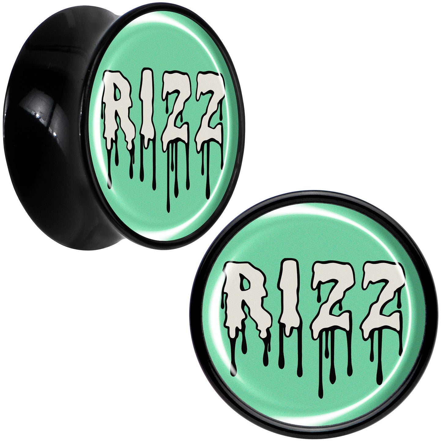 RIZZ Black Acrylic Saddle Plug Set by Onyx O
