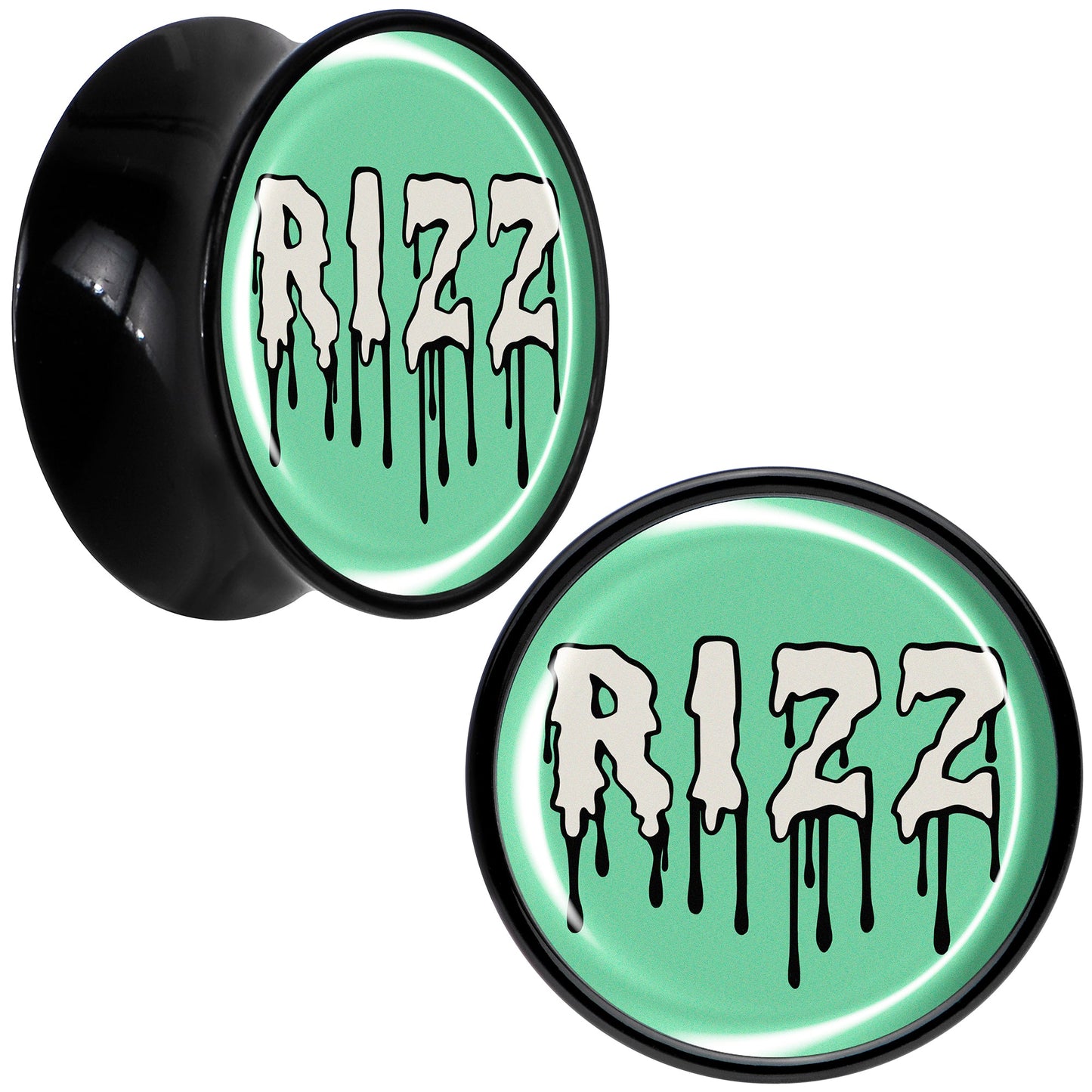 RIZZ Black Acrylic Saddle Plug Set by Onyx O