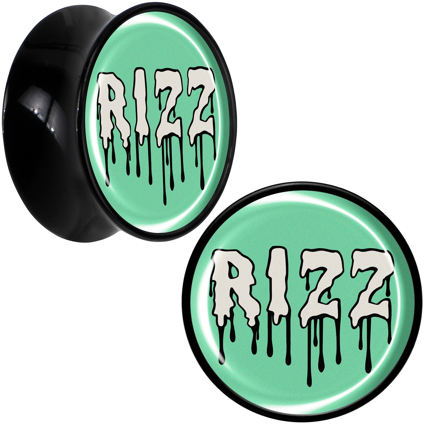 RIZZ Black Acrylic Saddle Plug Set by Onyx O