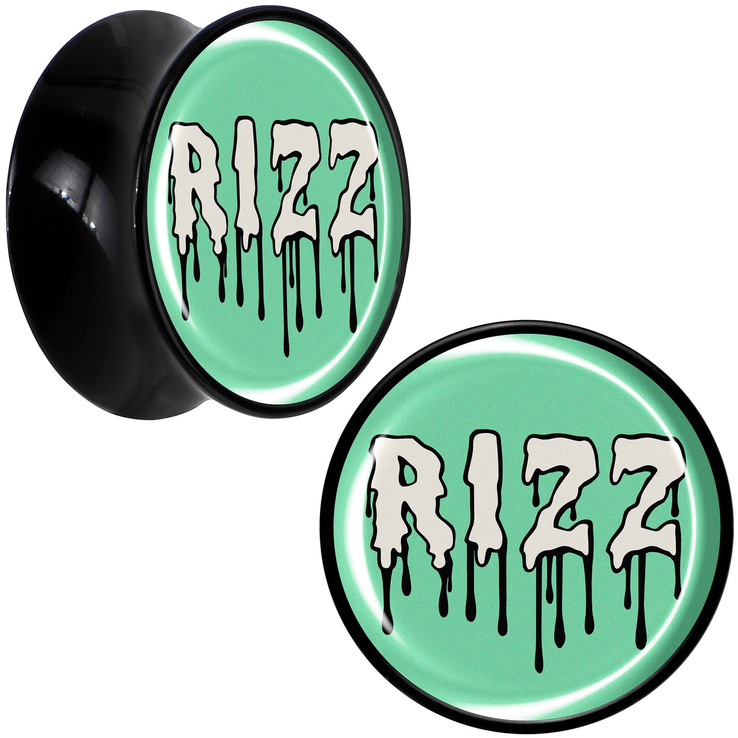 RIZZ Black Acrylic Saddle Plug Set by Onyx O