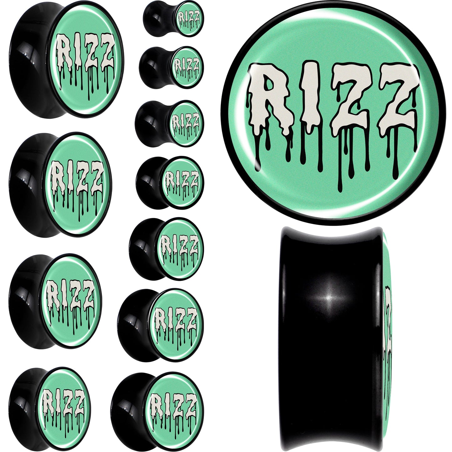 RIZZ Black Acrylic Saddle Plug Set by Onyx O