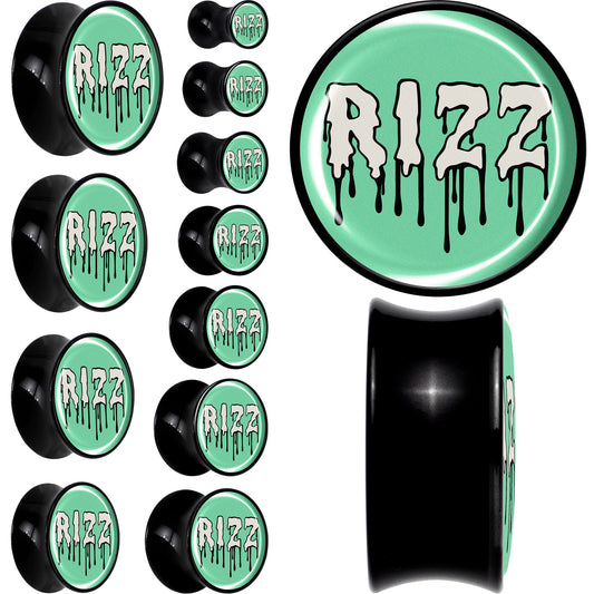 RIZZ Black Acrylic Saddle Plug Set by Onyx O