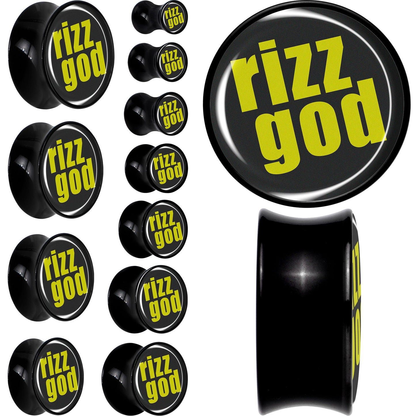 RIZZ GOD Black Acrylic Saddle Plug Set by Onyx O