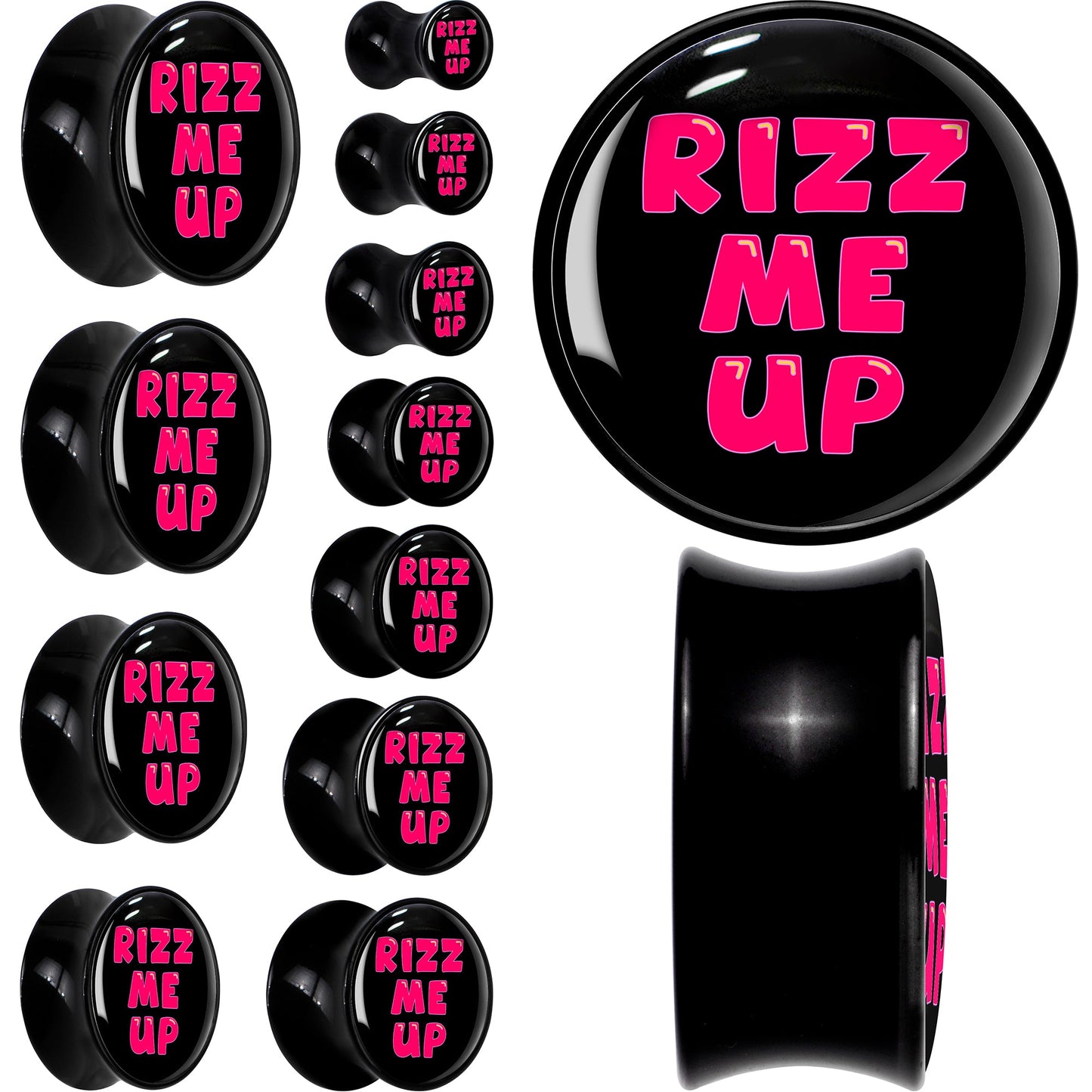 RIZZ ME UP Black Acrylic Saddle Plug Set by Onyx O