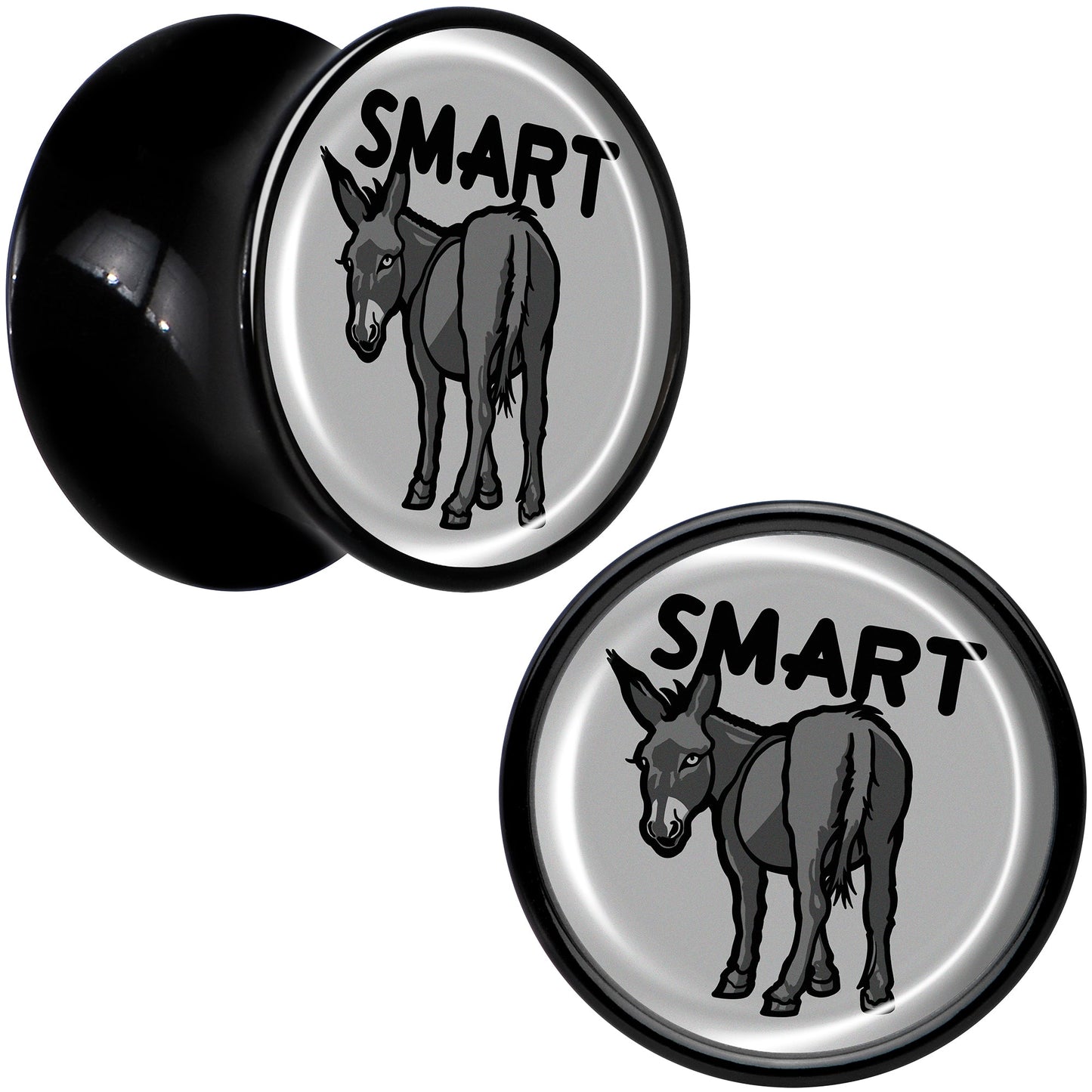 Donkey Smart Ass Black Acrylic Saddle Plug Set by Onyx O