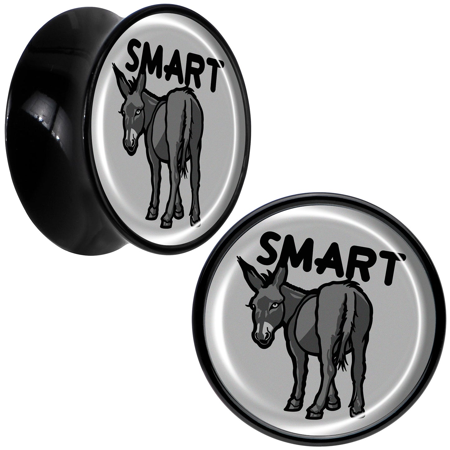 Donkey Smart Ass Black Acrylic Saddle Plug Set by Onyx O