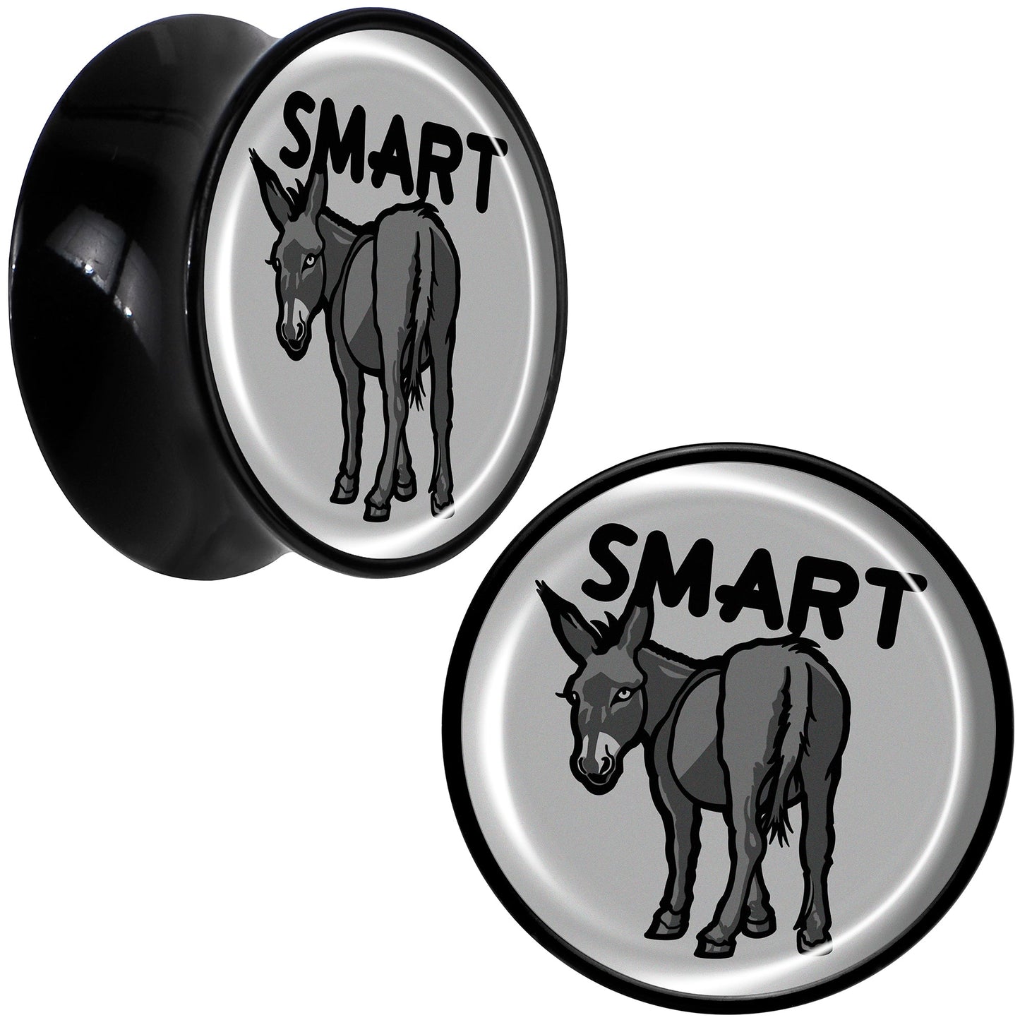 Donkey Smart Ass Black Acrylic Saddle Plug Set by Onyx O