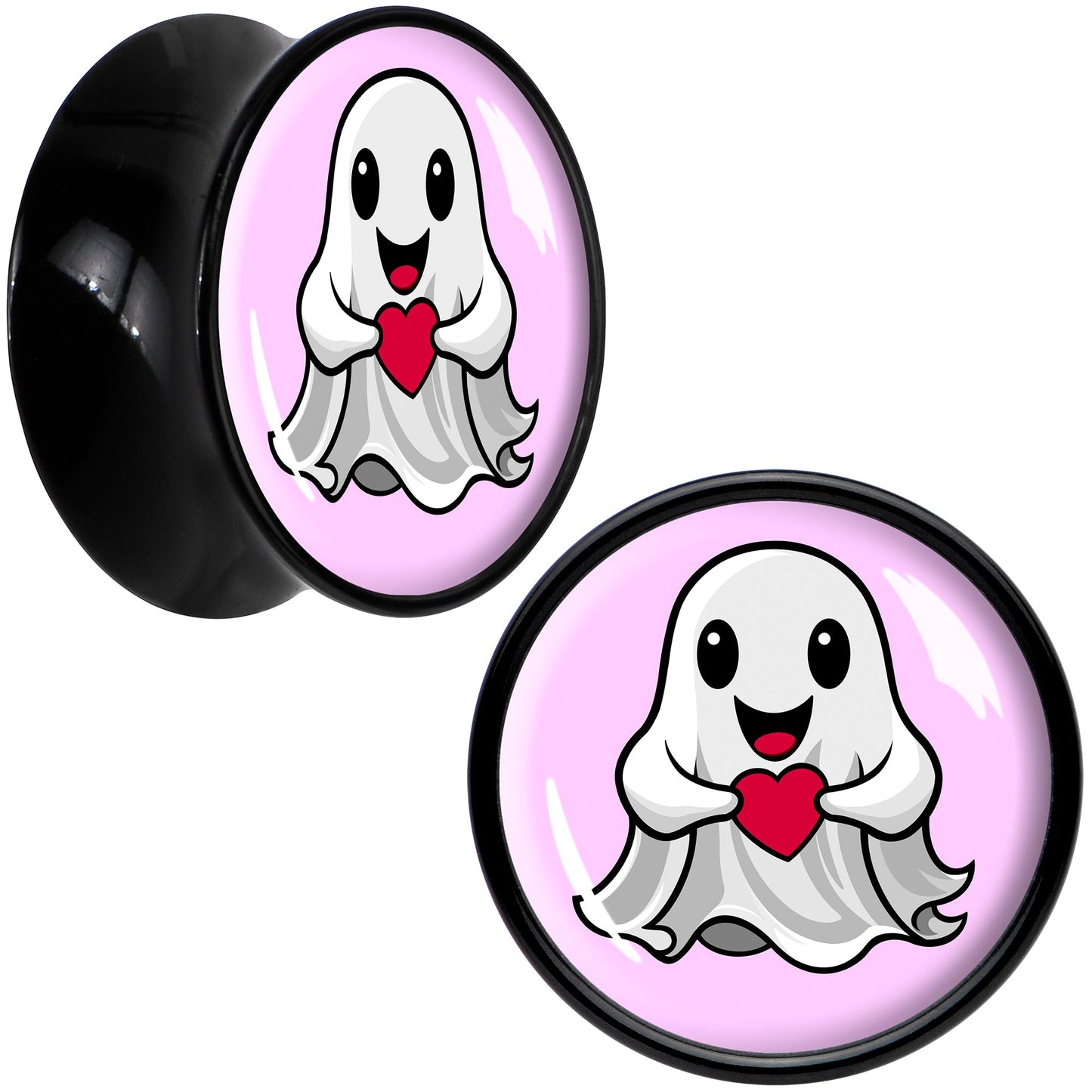 Valentine Sweet Ghost Black Acrylic Saddle Plug Set by Onyx O