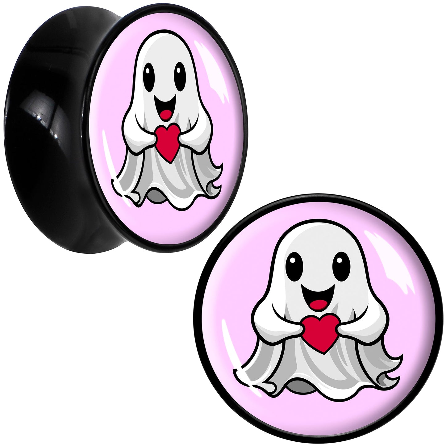 Valentine Sweet Ghost Black Acrylic Saddle Plug Set by Onyx O