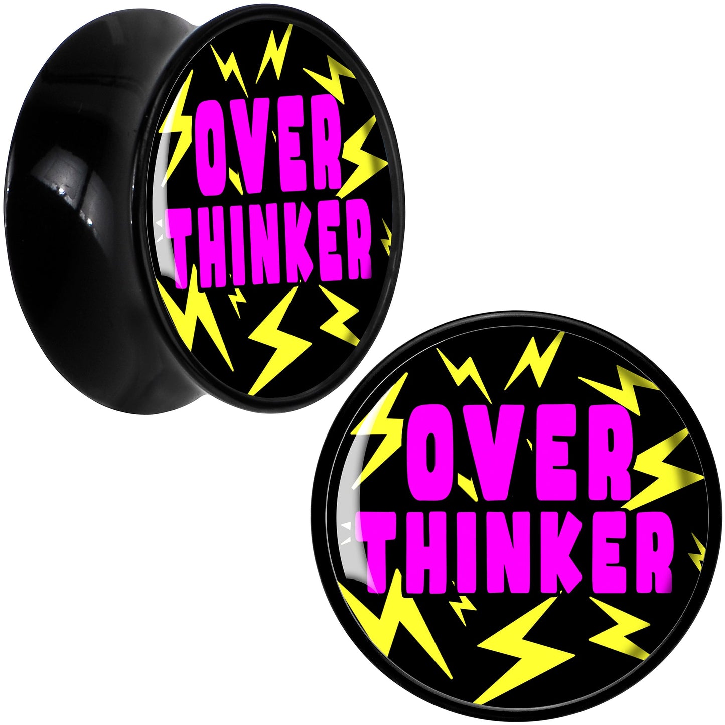 Over Thinker Impact Black Acrylic Saddle Plug Set by Onyx O
