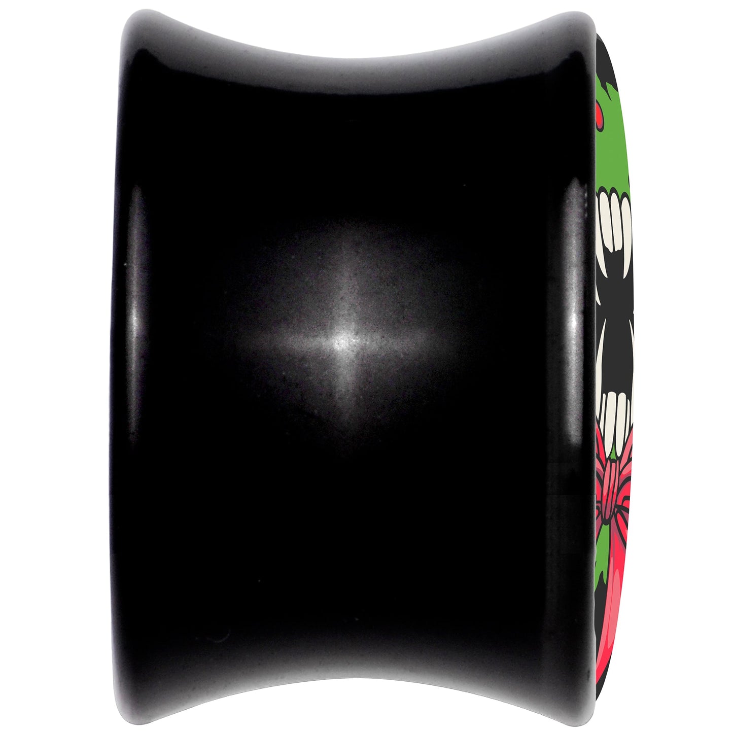 Holiday Vampire Wreath Black Acrylic Saddle Plug Set by Onyx O