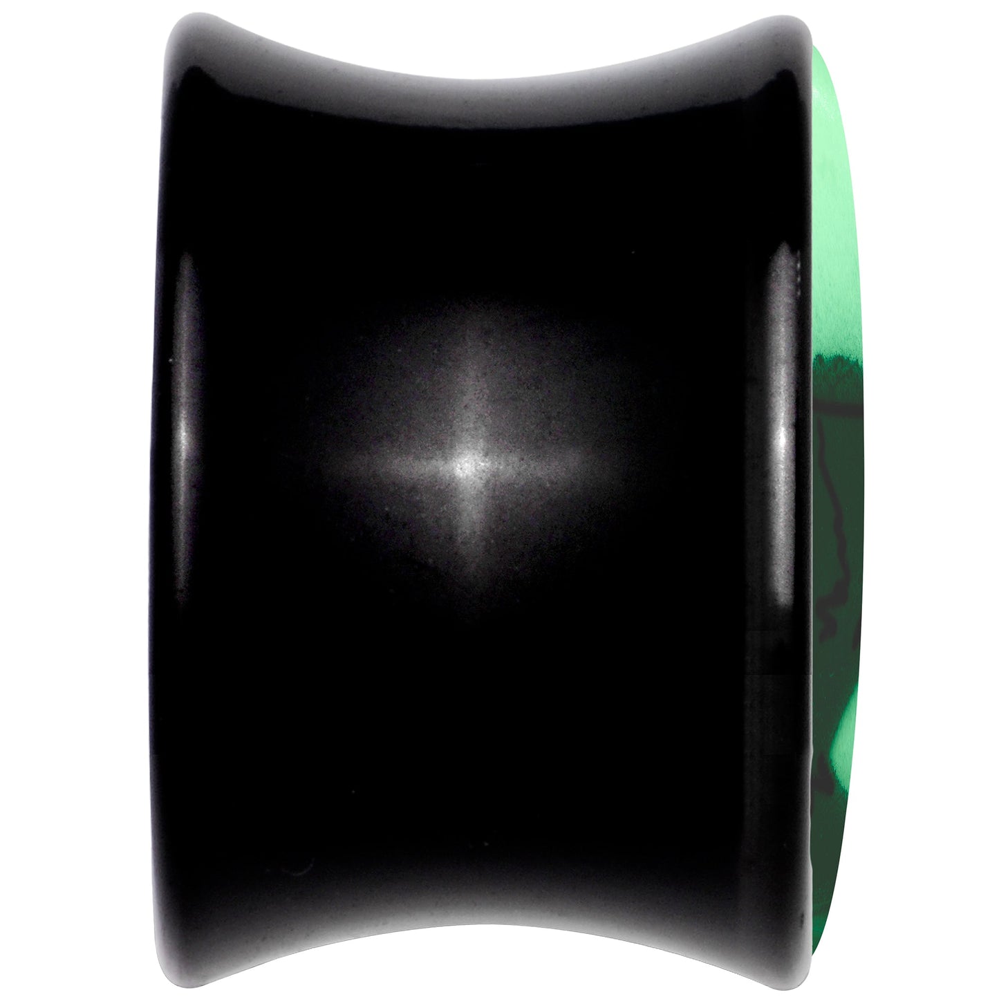 Black Acrylic Glow in the Dark Peeking Cat Double Flare Plug Set by Onyx O