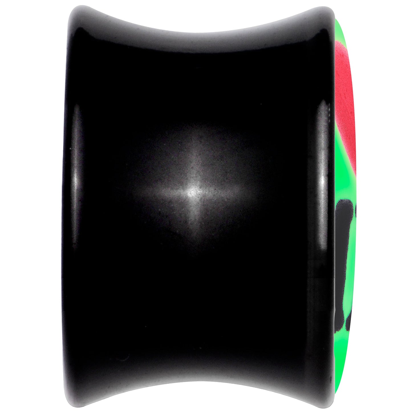 Black Acrylic I Love Me Glow in the Dark Double Flare Plug Set by Onyx O