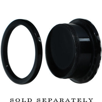 Black Acrylic Custom Photo Gem Screw Fit Plug - buy 2 for a pair