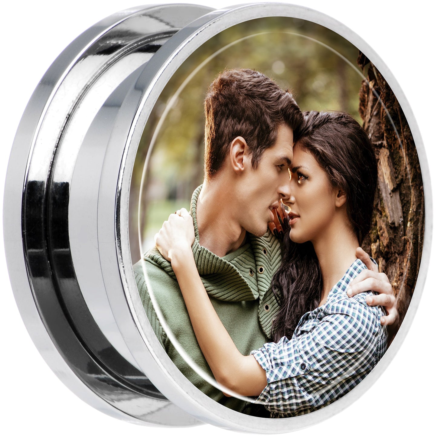 Stainless Steel Custom Photo Screw Fit Plug - buy 2 for a pair