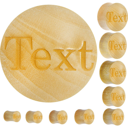 Custom Organic Crocodile Wood Personalized Saddle Plug - buy 2 for a pair