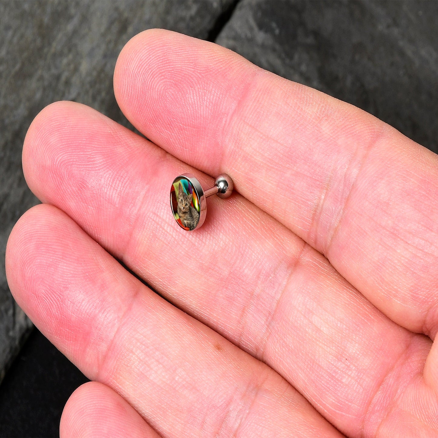 Custom Full Color Photo Tragus Cartilage Earring