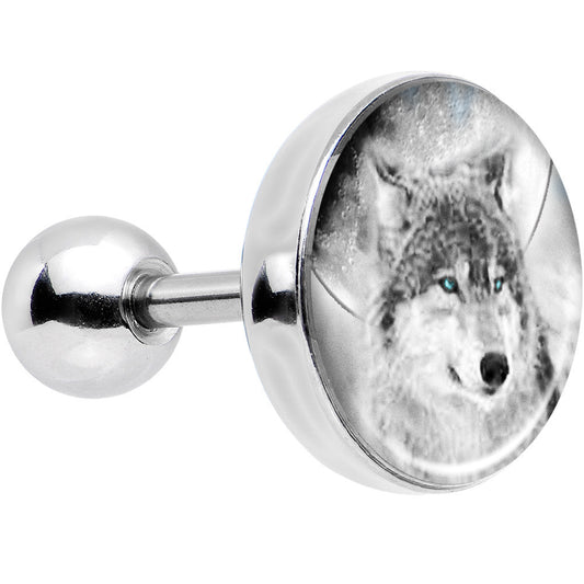16G Blue Eyed Night Wolf Tragus Cartilage Earring