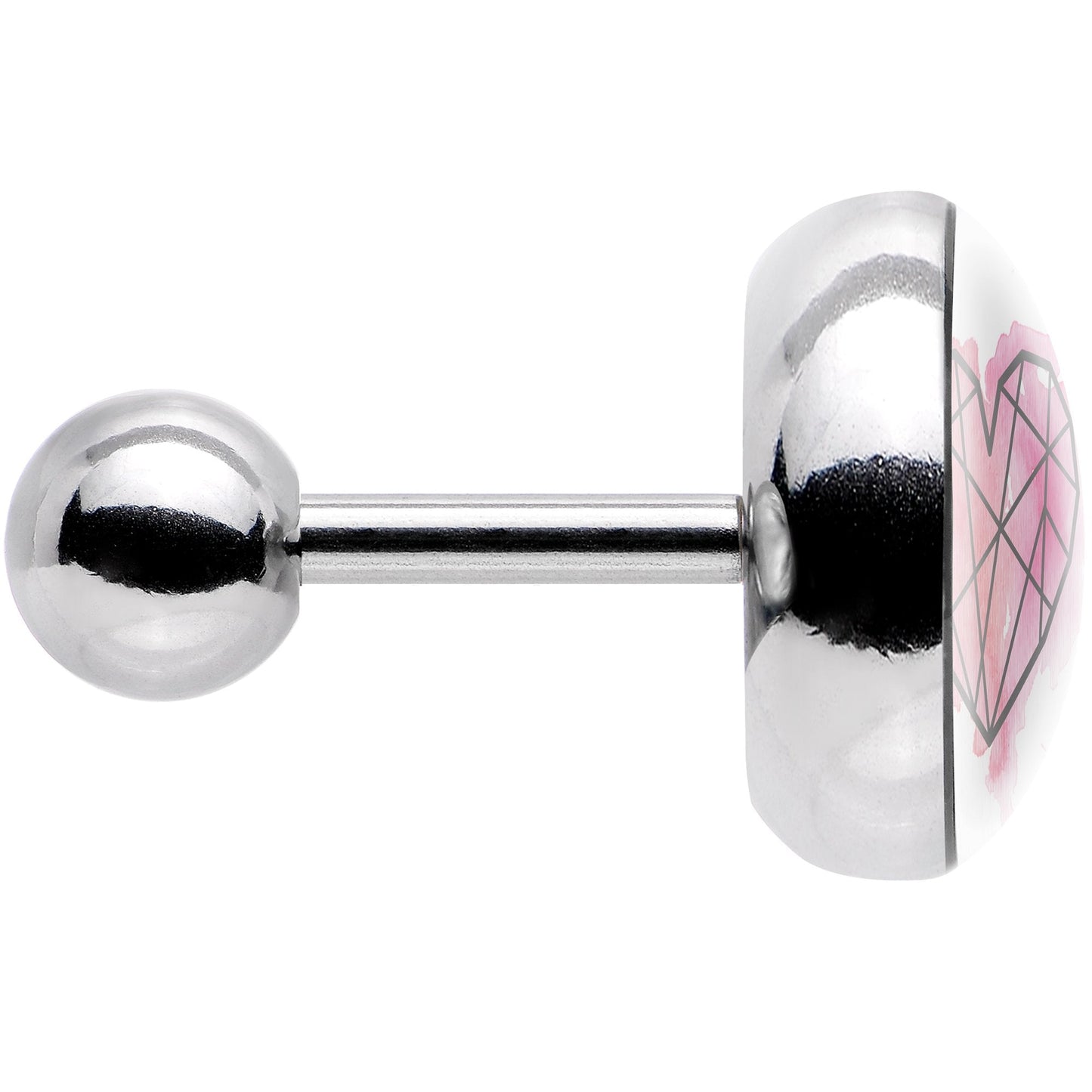 16G 1/4 Watercolor Geometric Heart Tragus Cartilage Earring