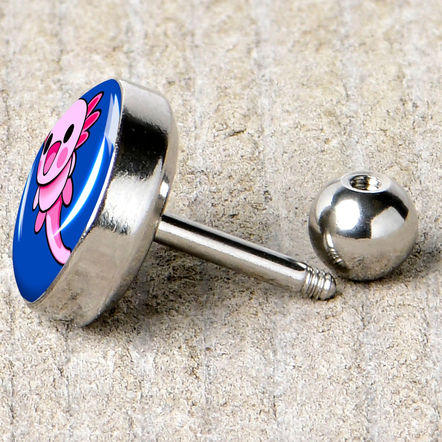 16G 1/4 Adorable Axolotl Cartilage Tragus Earring by Onyx O