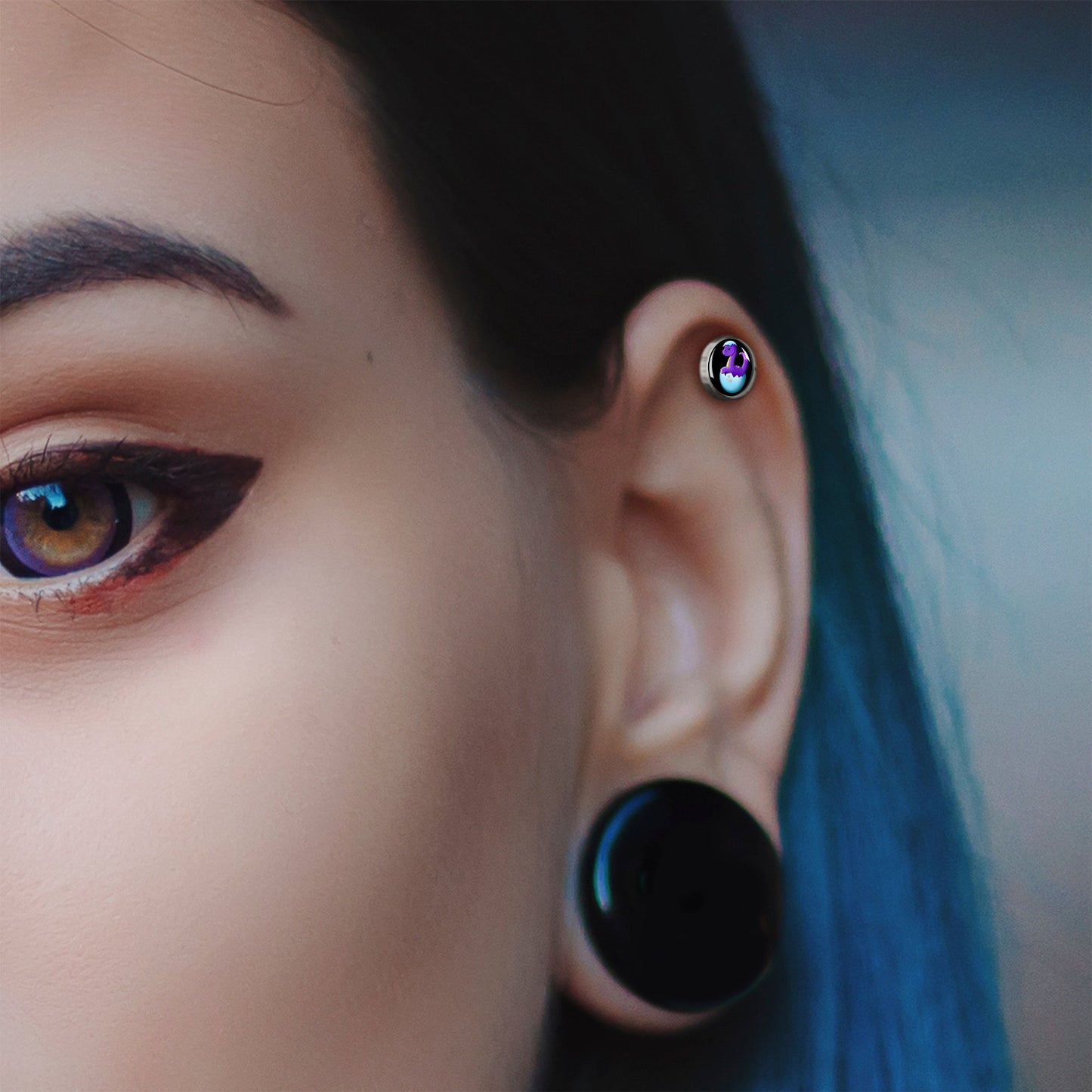 16G 1/4 Baby Dinosaur Cartilage Tragus Earring by Onyx O