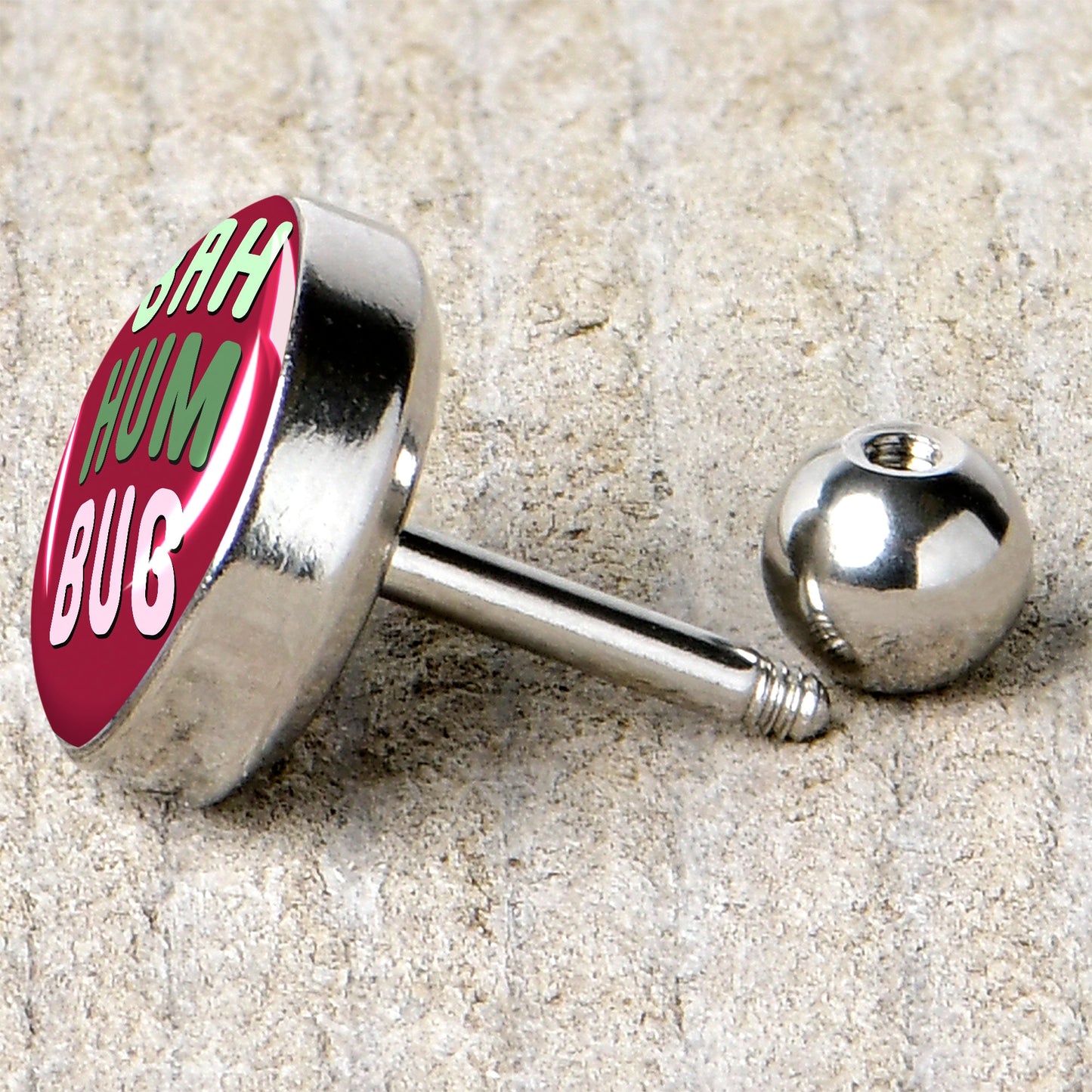 16G 1/4 Bah Humbug Holiday Grouch Tragus Cartilage Earring by Onyx O